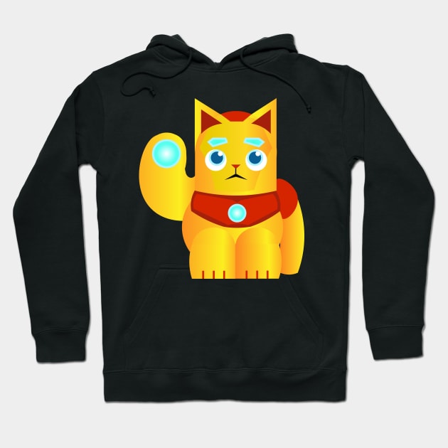 Good Luck Iron Cat Hoodie by ijoshthereforeiam